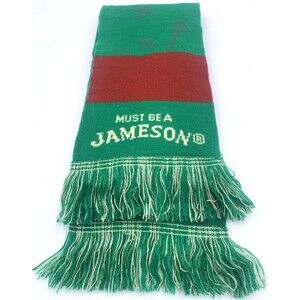 JAMESON IRISH WHISKEY JJ&S Acrylic Knit Green/Red 60" X  7" "Must Be Jameson"